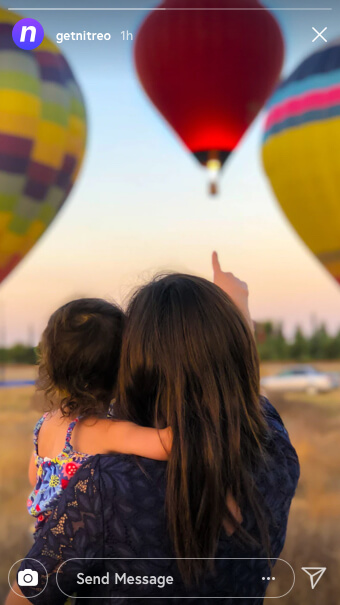 An Instagram story published on an Instagram creator account