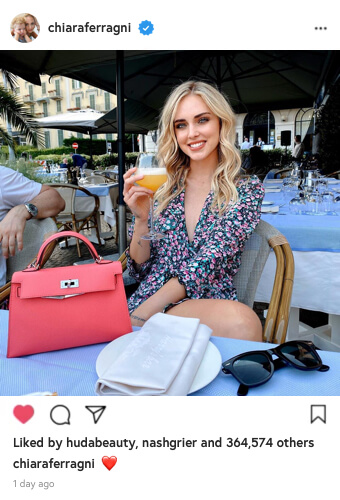 Instagram influencer example on Instagram